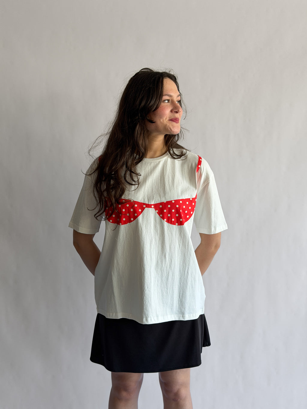 Things Between Blair Bikini Cotton T-Shirt (Red Polka Dot)