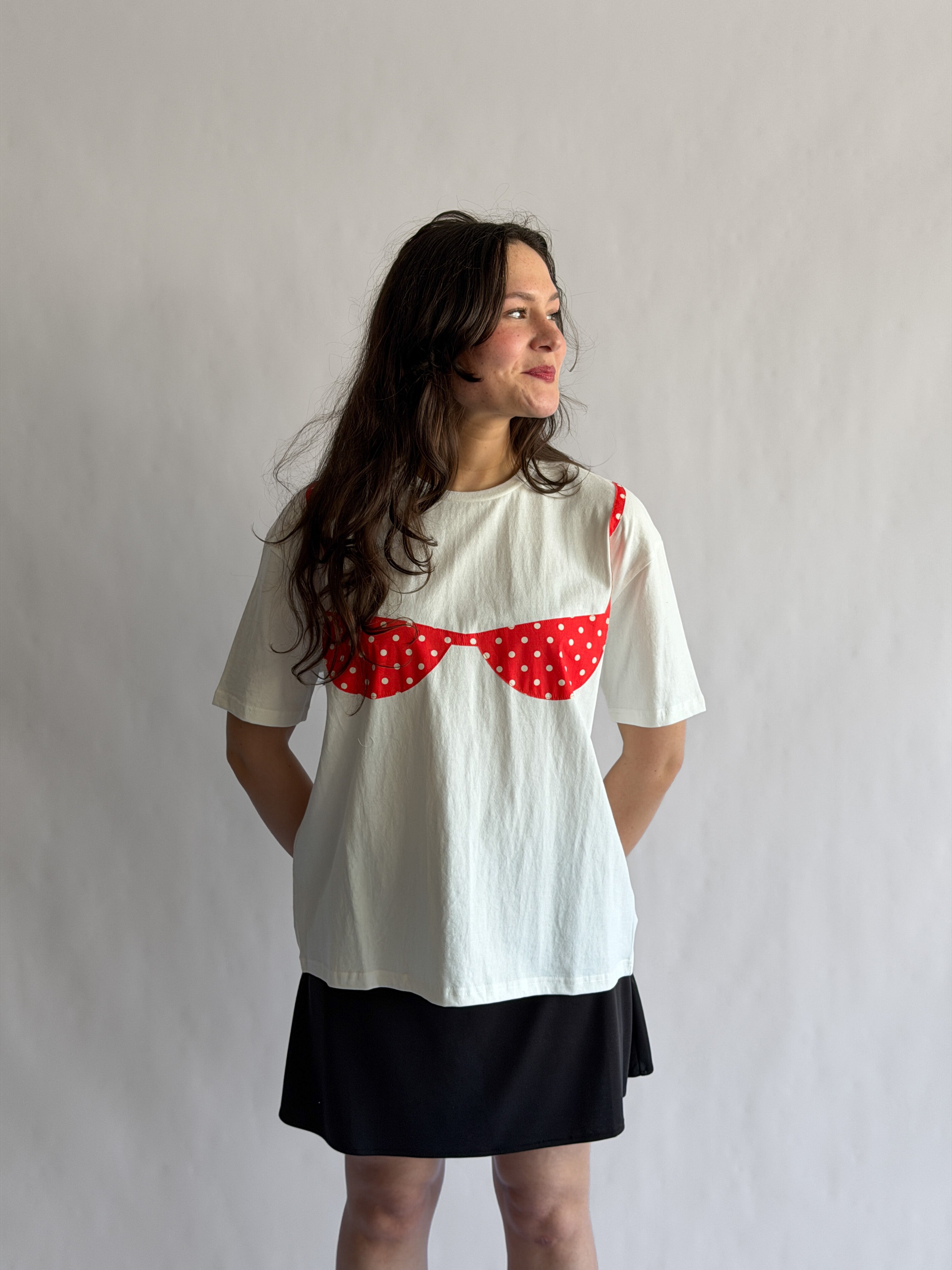 Things Between Blair Bikini Cotton T-Shirt (Red Polka Dot)