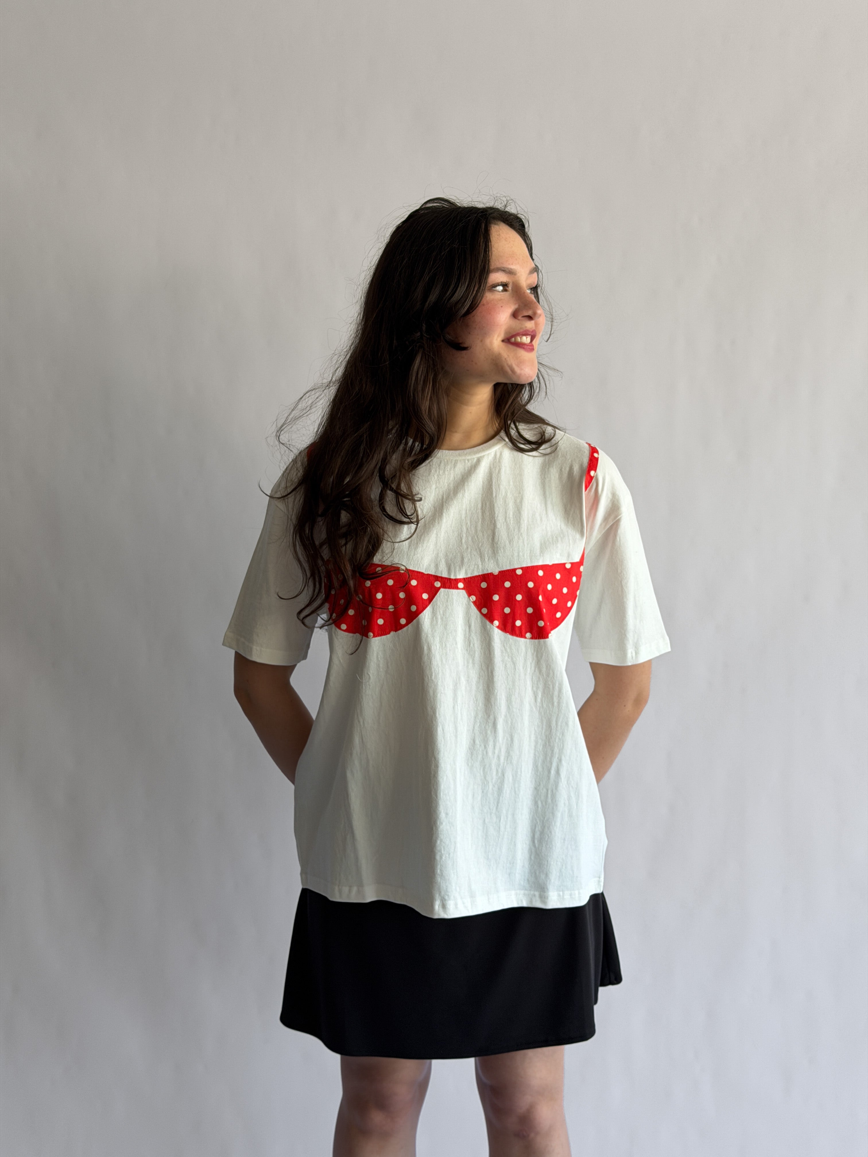 Things Between Blair Bikini Cotton T-Shirt (Red Polka Dot)