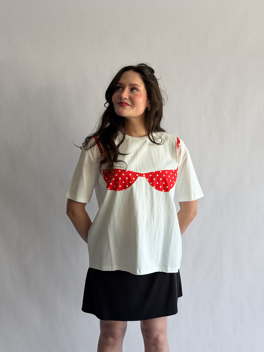 Things Between Blair Bikini Cotton T-Shirt (Red Polka Dot)