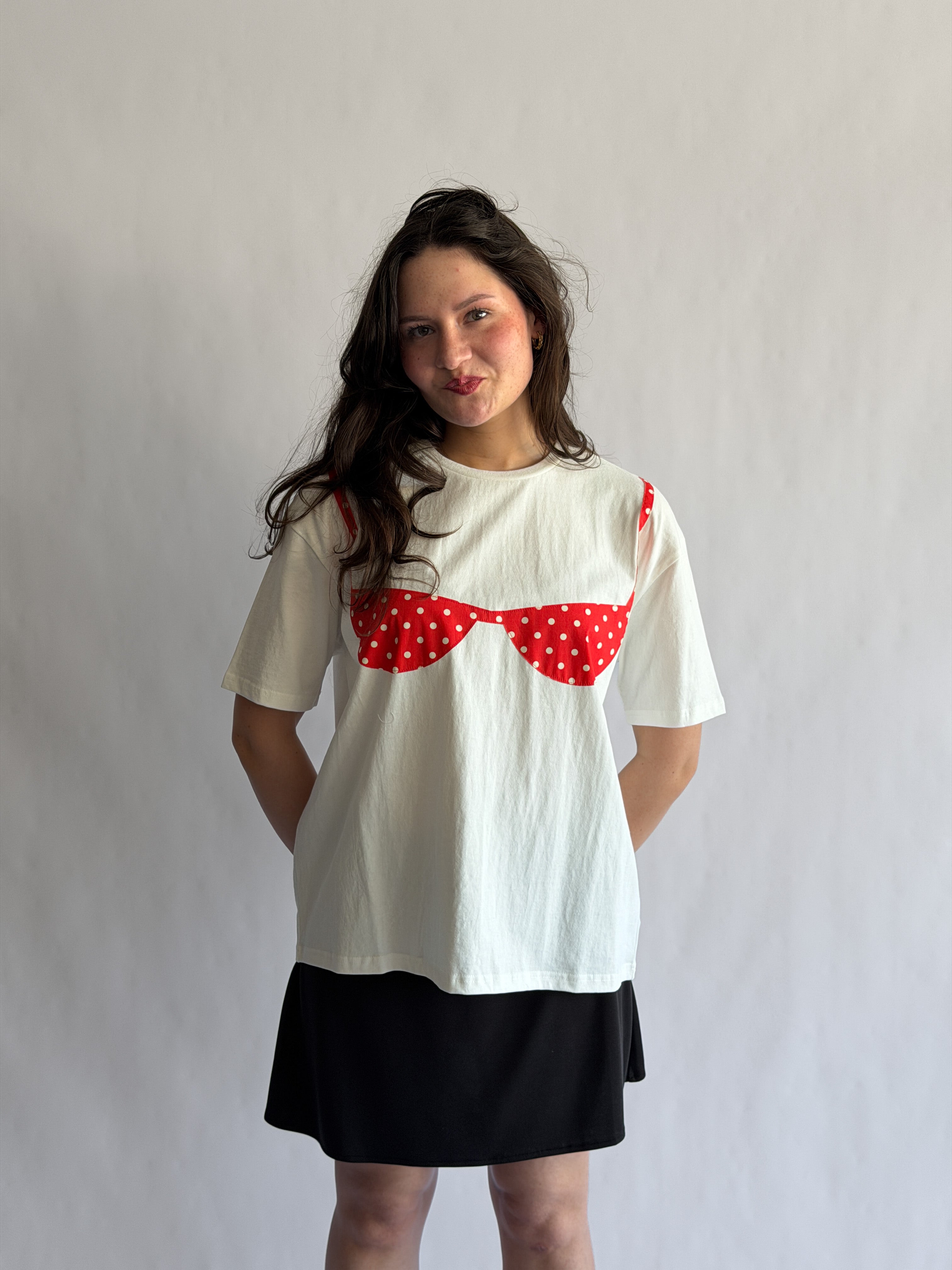 Things Between Blair Bikini Cotton T-Shirt (Red Polka Dot)