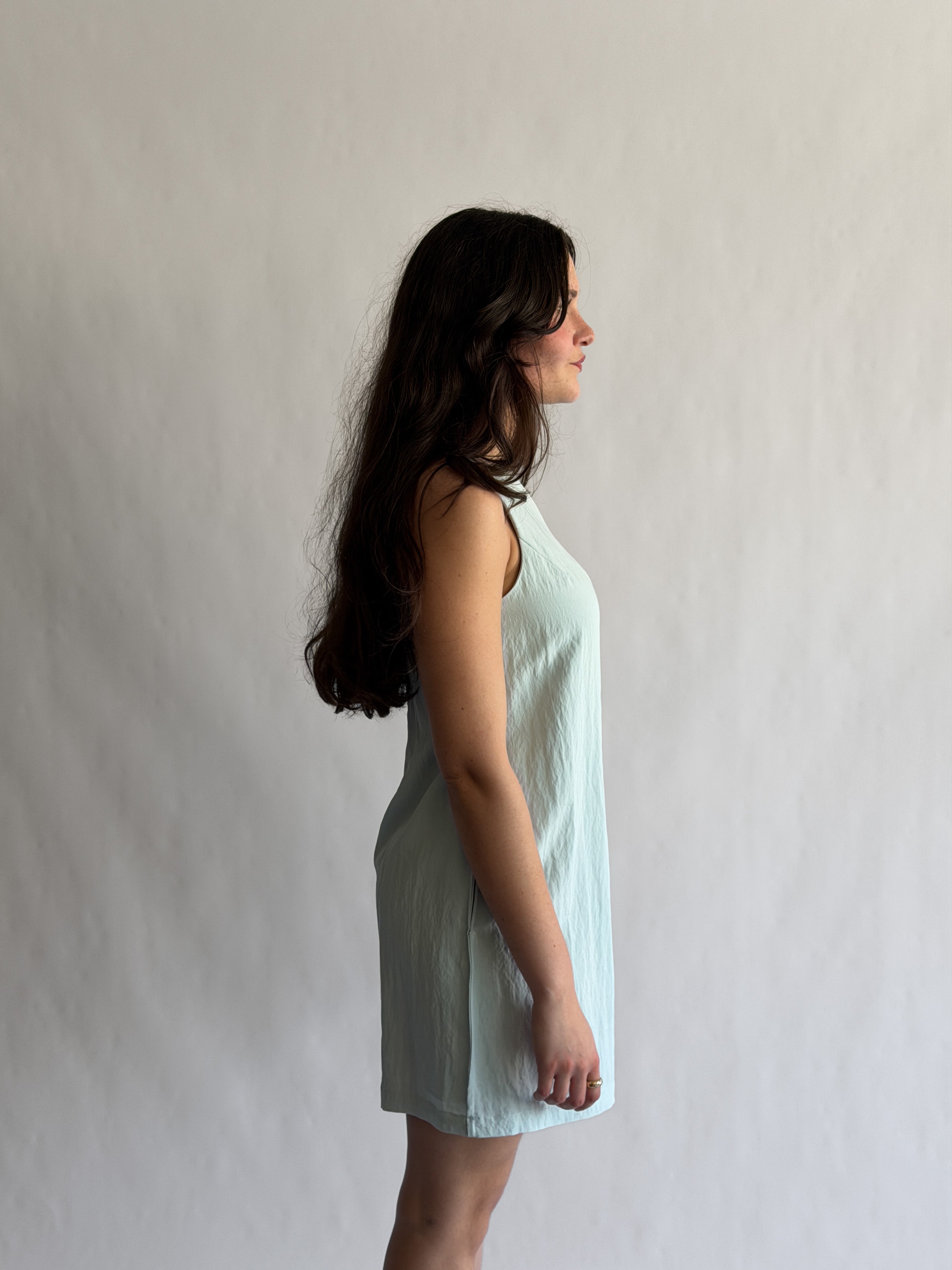 Natalie Baby Blue Soft Tank Mini Dress