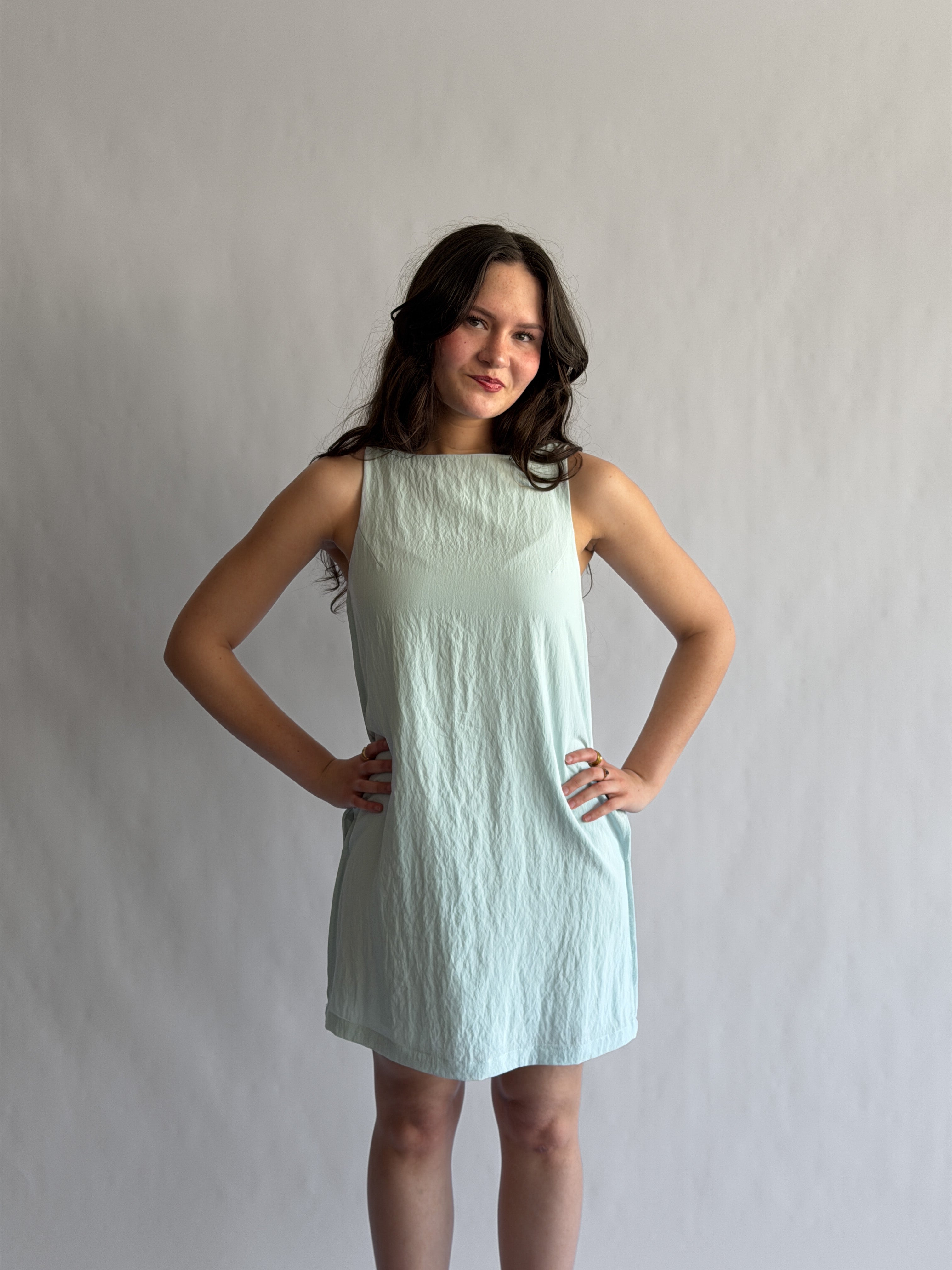 Natalie Baby Blue Soft Tank Mini Dress