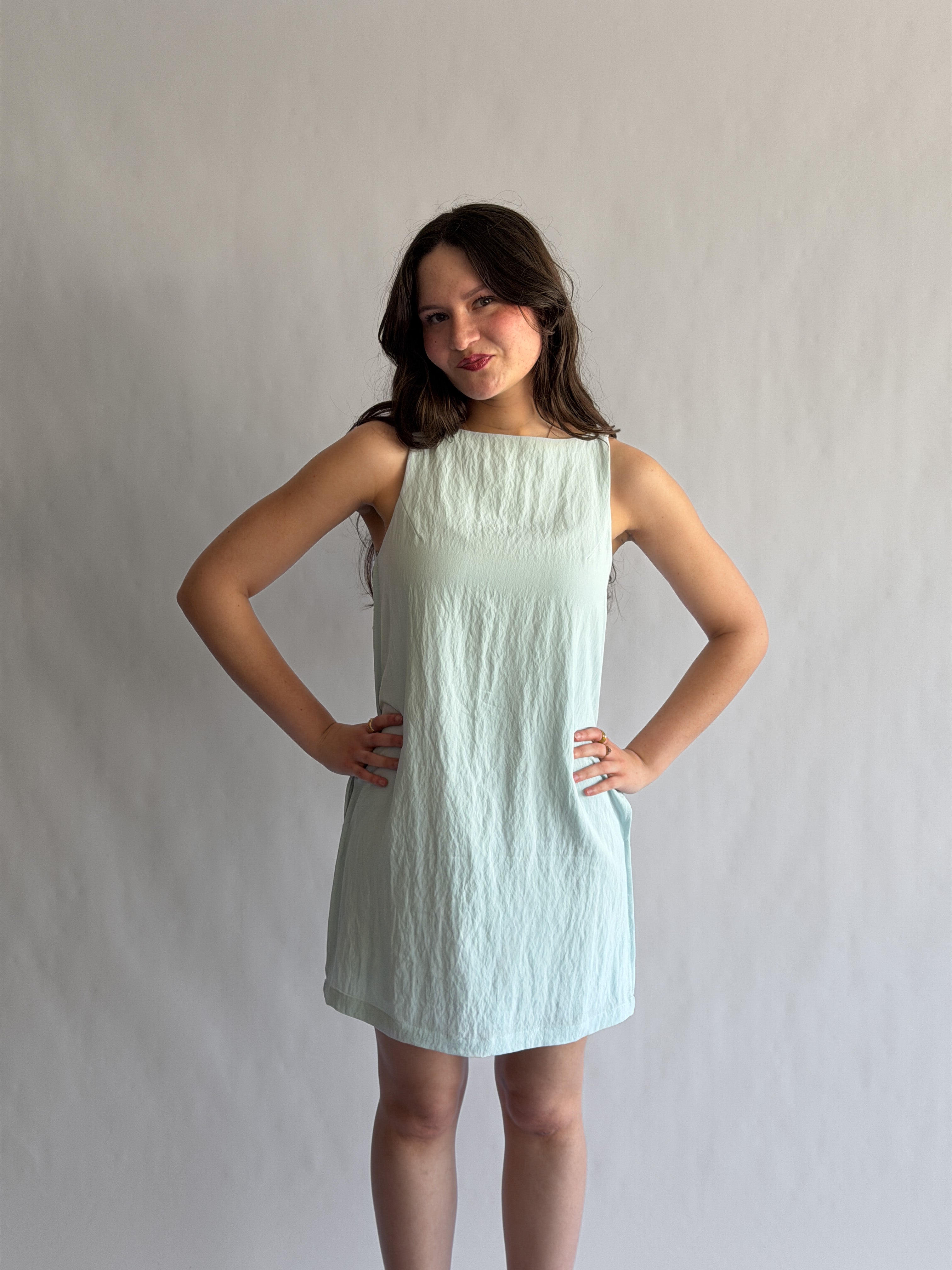 Natalie Baby Blue Soft Tank Mini Dress