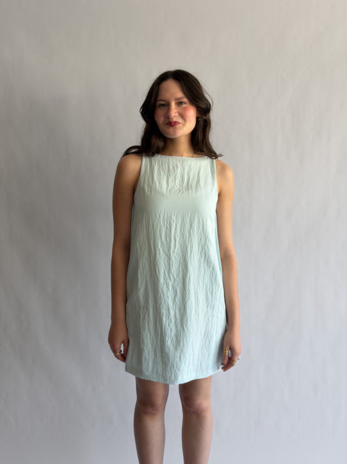 Natalie Baby Blue Soft Tank Mini Dress