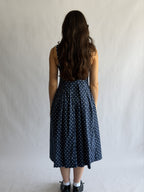 PINCH Noelle Navy Polka Dot Tank Midi Dress