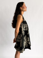 PINCH Paisley Floral Embroidered Tank Mini Dress (Black)
