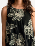 PINCH Paisley Floral Embroidered Tank Mini Dress (Black)