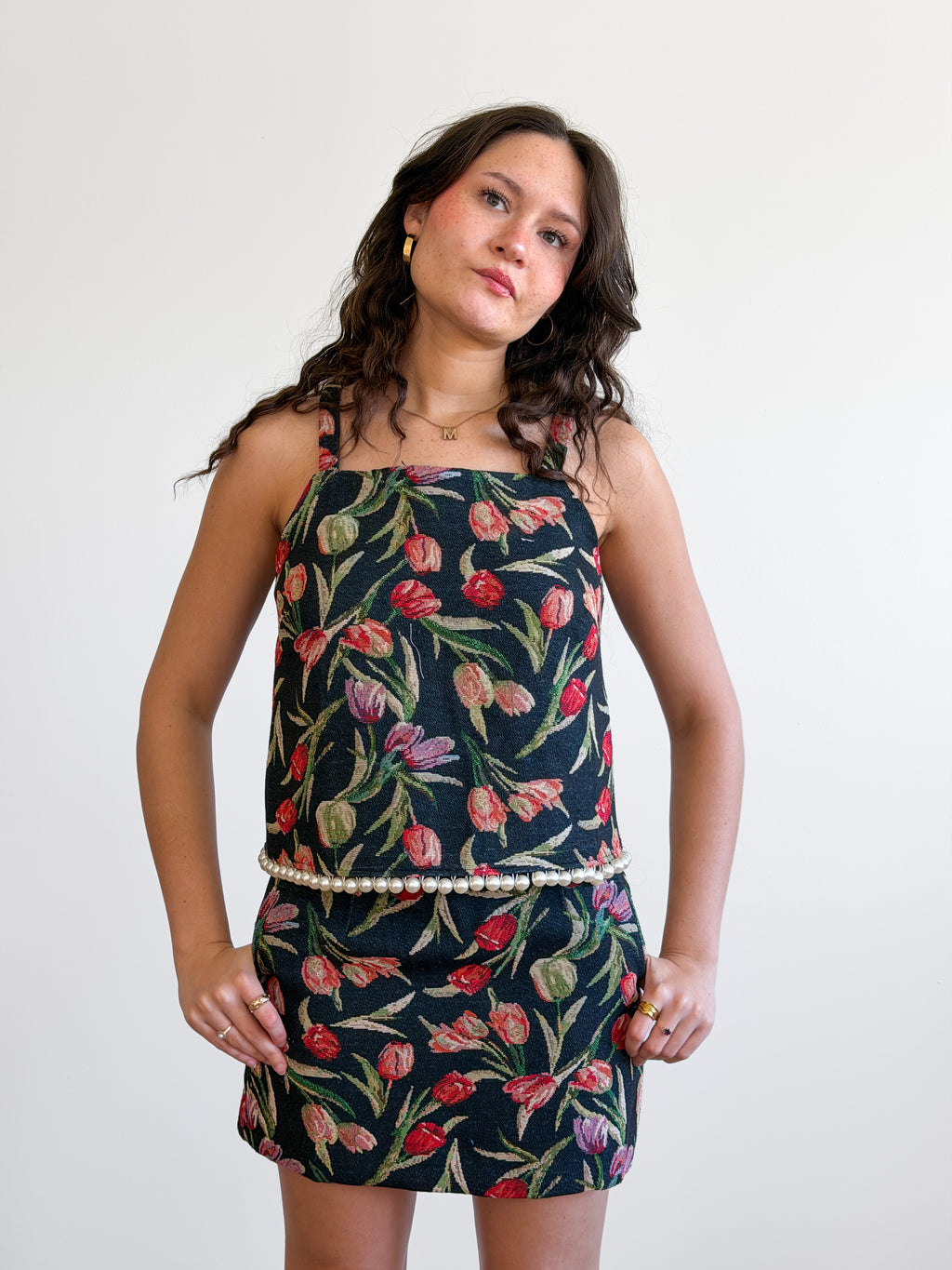 Heidi Floral Jacquard Mini Skirt