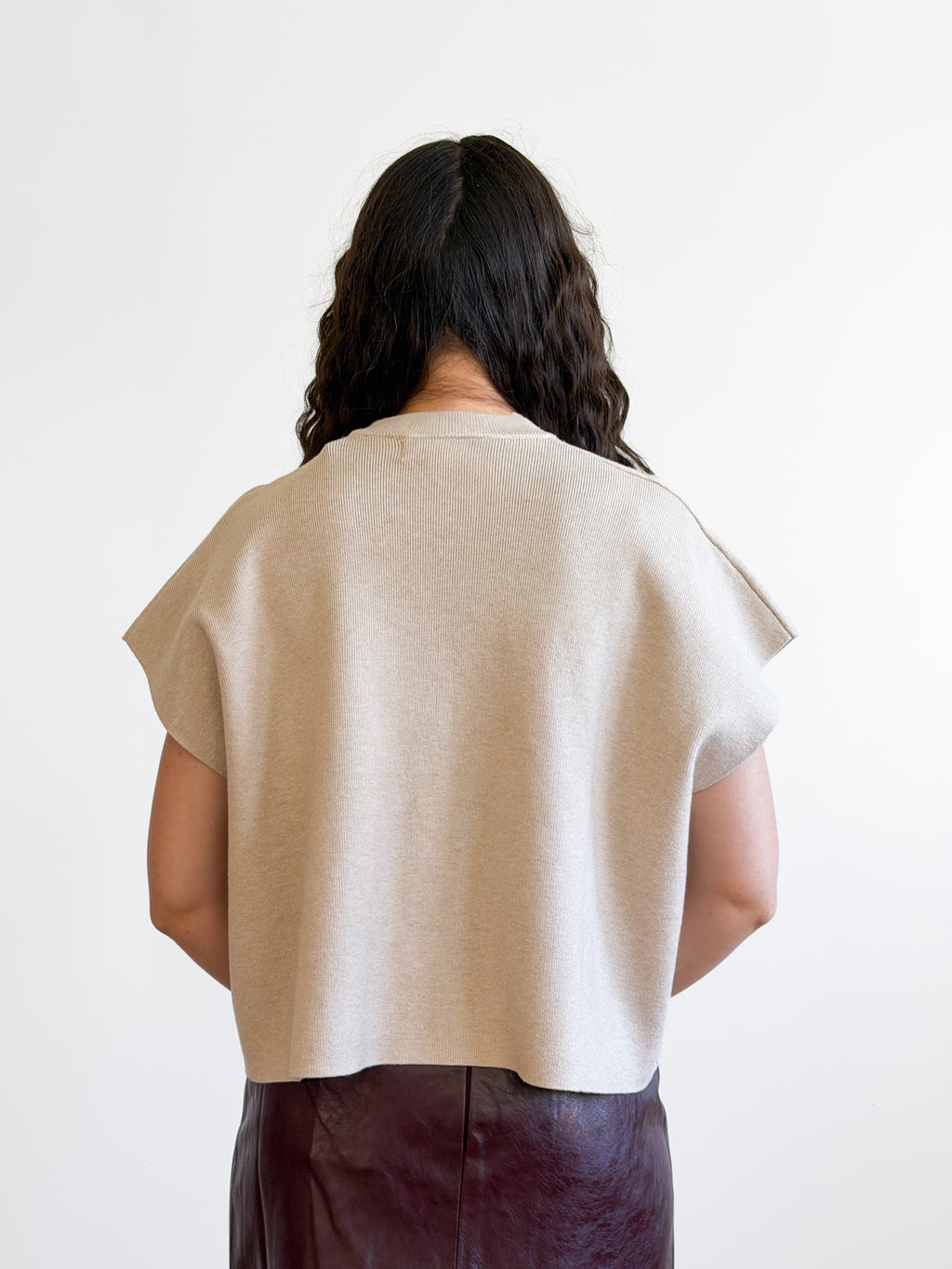 PINCH Hope Oatmeal Button Down Cap Sleeve Cardigan Top