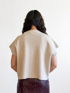 PINCH Hope Oatmeal Button Down Cap Sleeve Cardigan Top