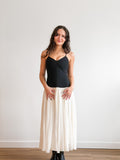 Lucy Paris Isabella Black and Cream Drop Waist Sleeveless Midi Dress
