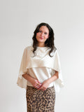 Lucy Paris Fiona Cream Satin Cape Top