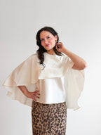 Lucy Paris Fiona Cream Satin Cape Top