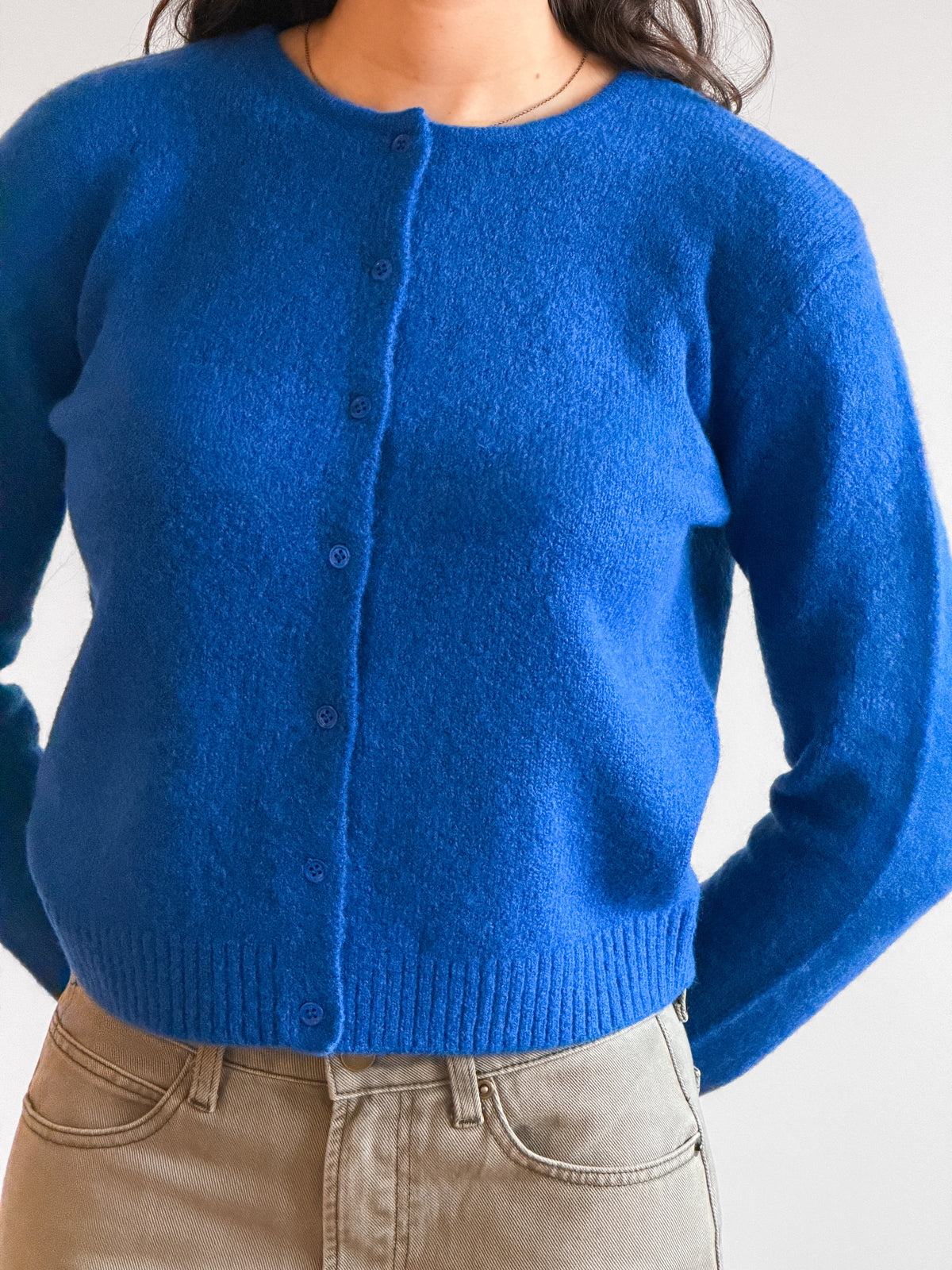 Lucy Paris Carole Cobalt Blue Buttoned Cardigan Top