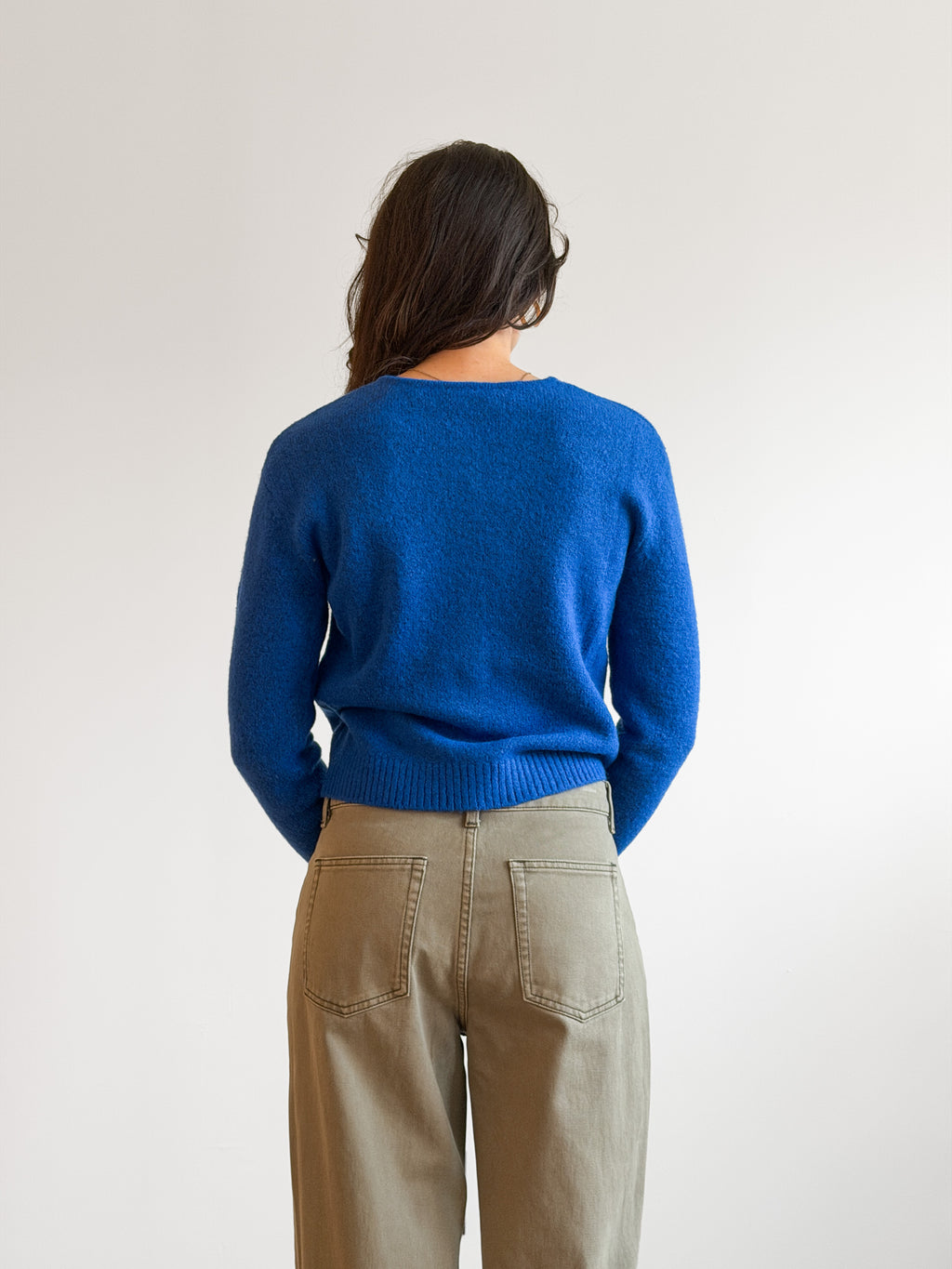 Lucy Paris Carole Cobalt Blue Buttoned Cardigan Top