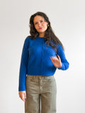 Lucy Paris Carole Cobalt Blue Buttoned Cardigan Top