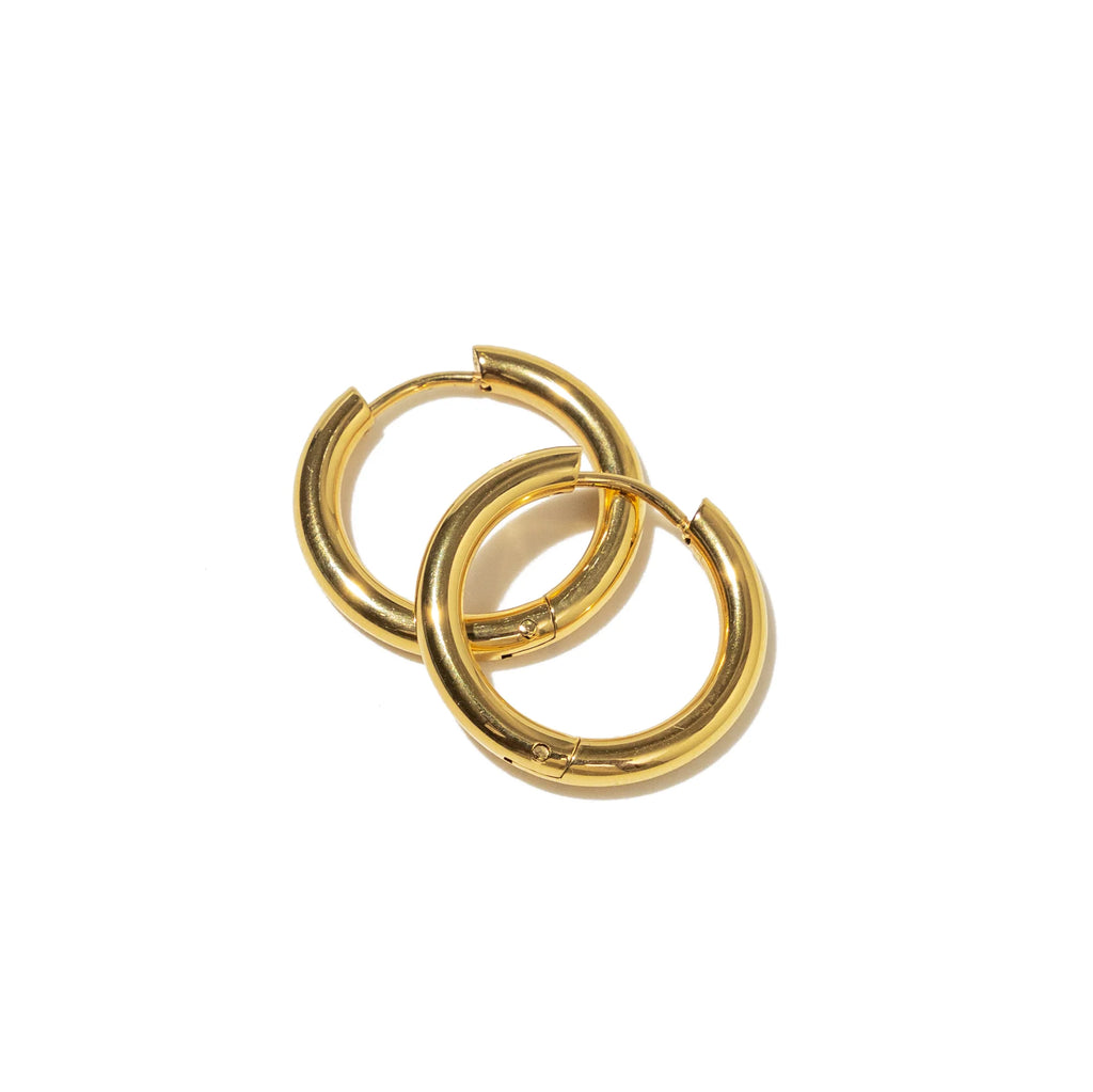 Brenda Grands Waterproof 16mm Gold Basic Hoops