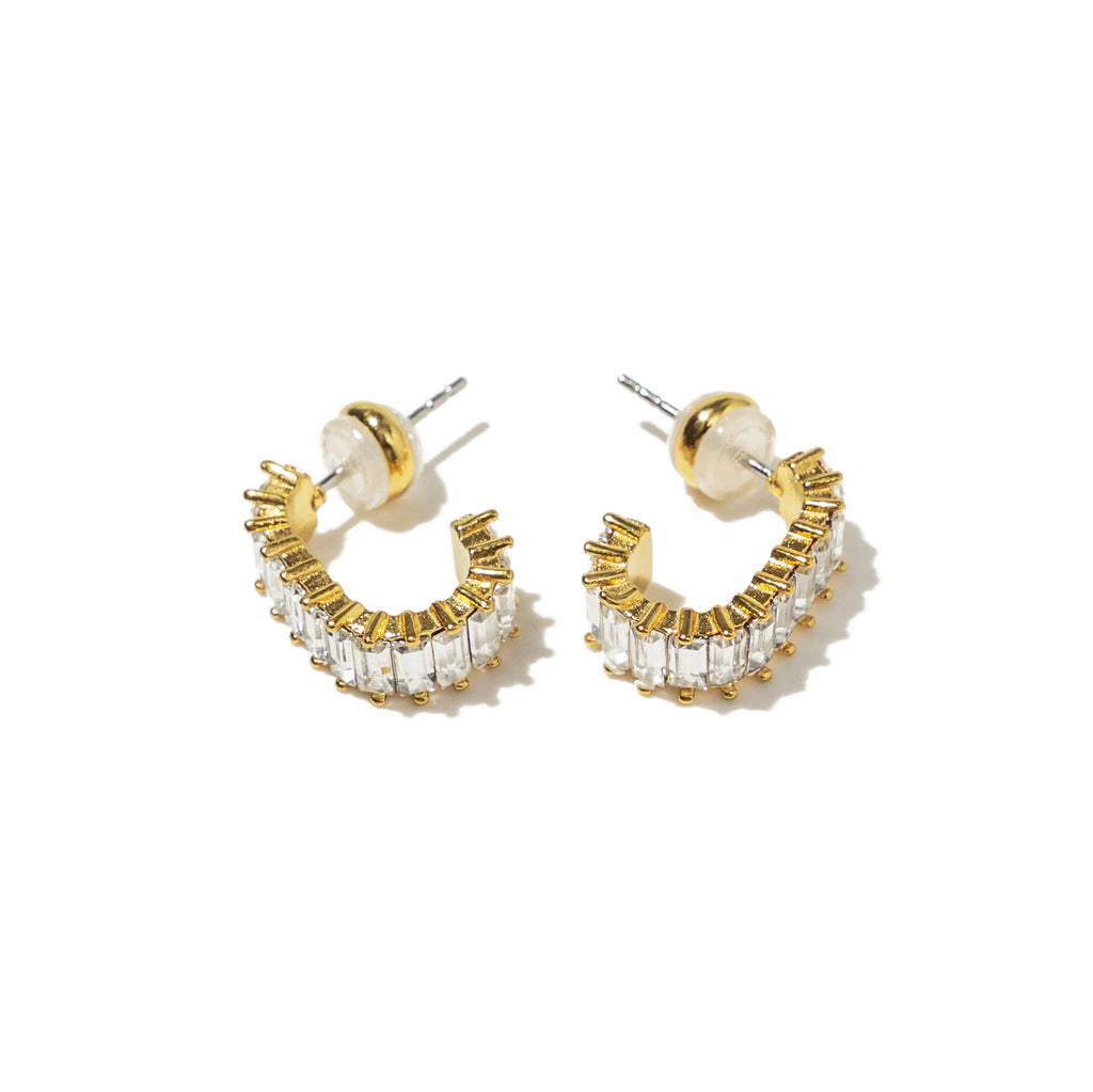 Brenda Grands 18K Gold Squared Diamond Hoops