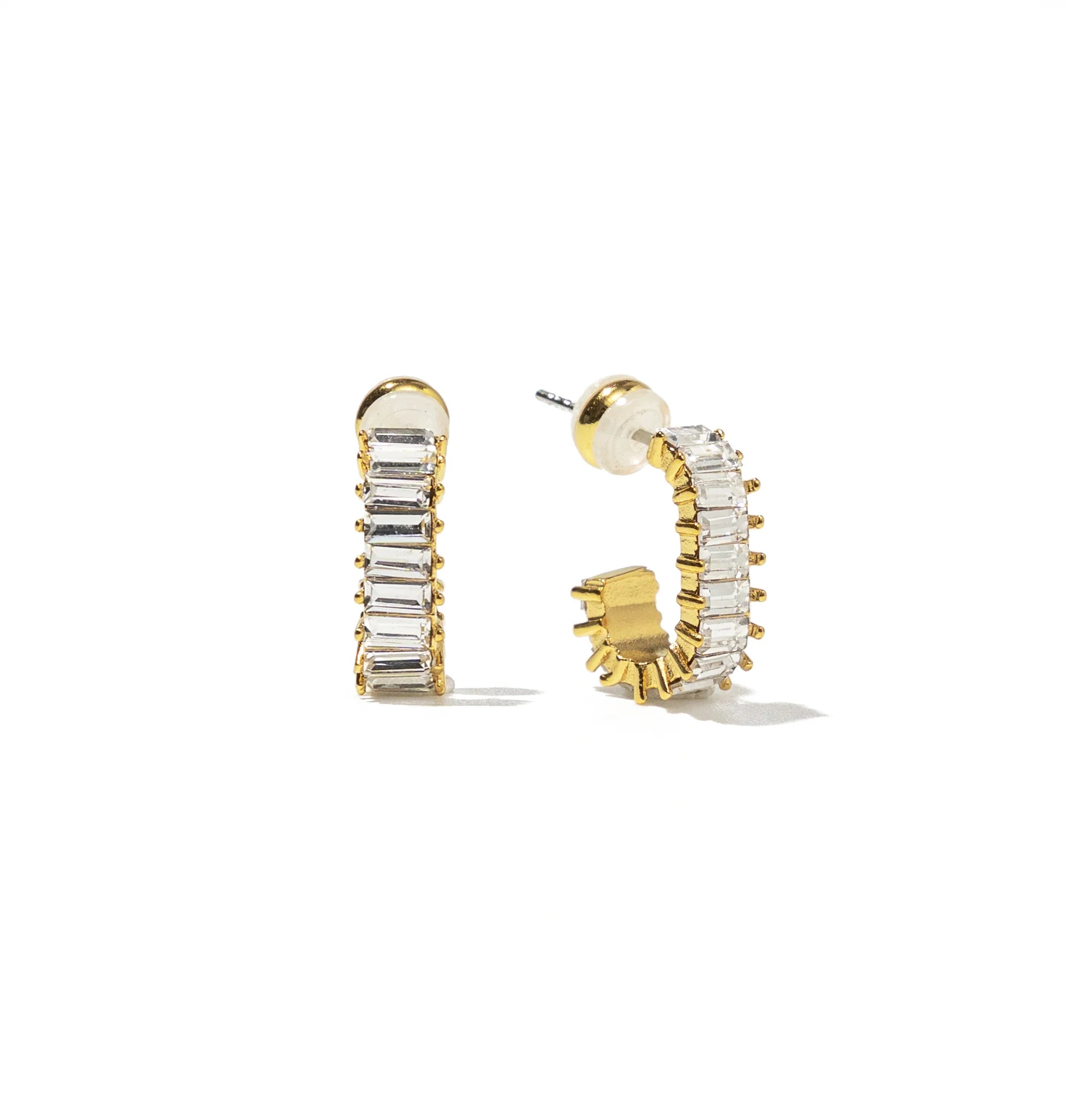 Brenda Grands 18K Gold Squared Diamond Hoops