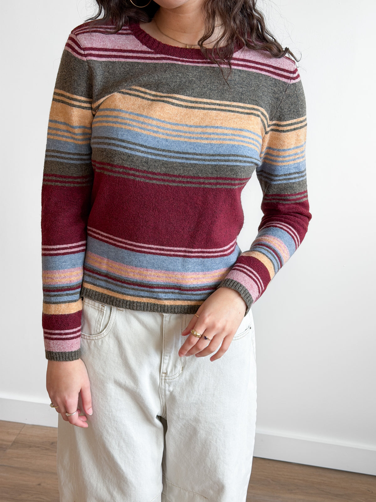 Freya Multicolored Striped Wool Fitted Sweater