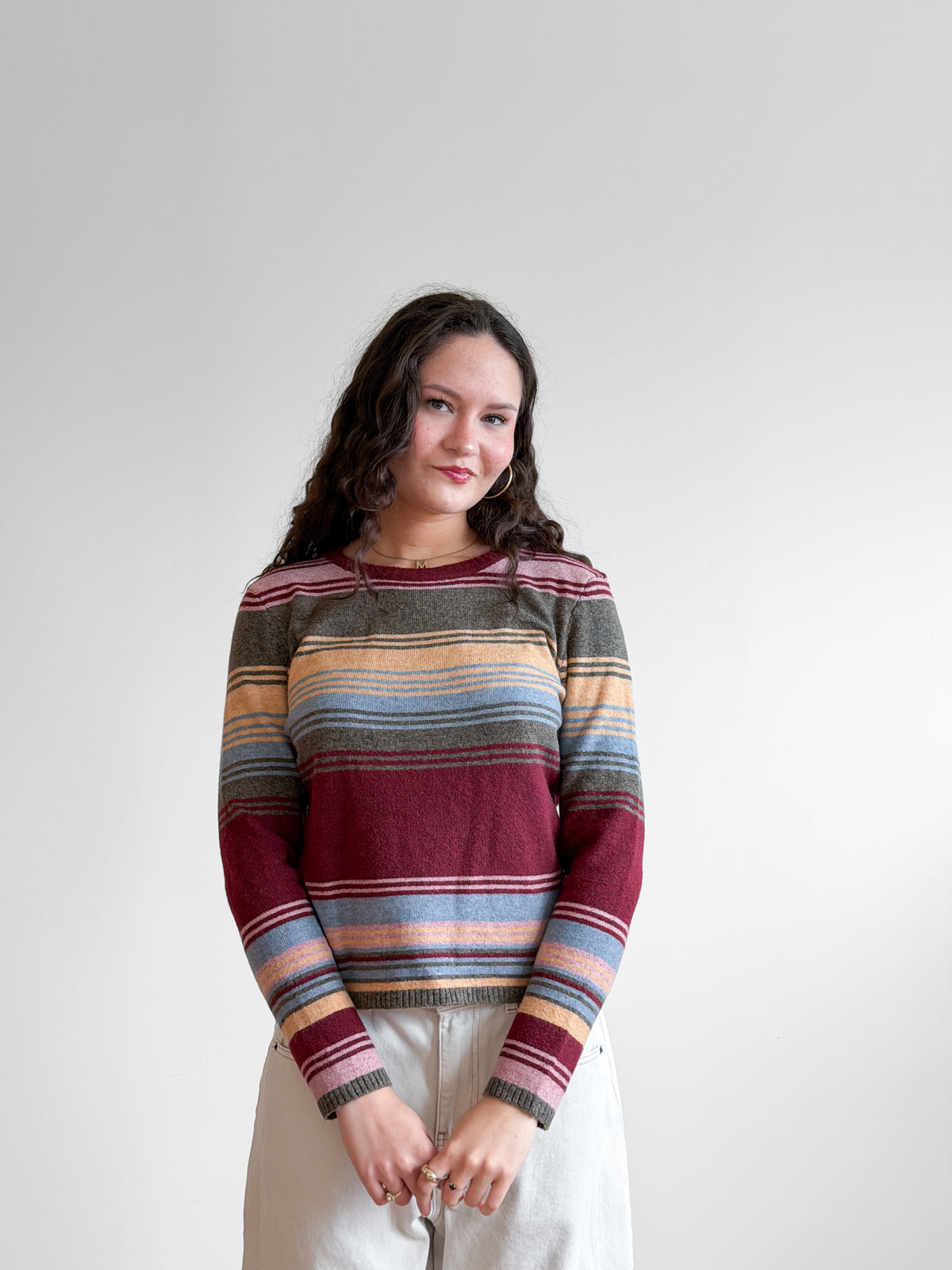 Freya Multicolored Striped Wool Fitted Sweater