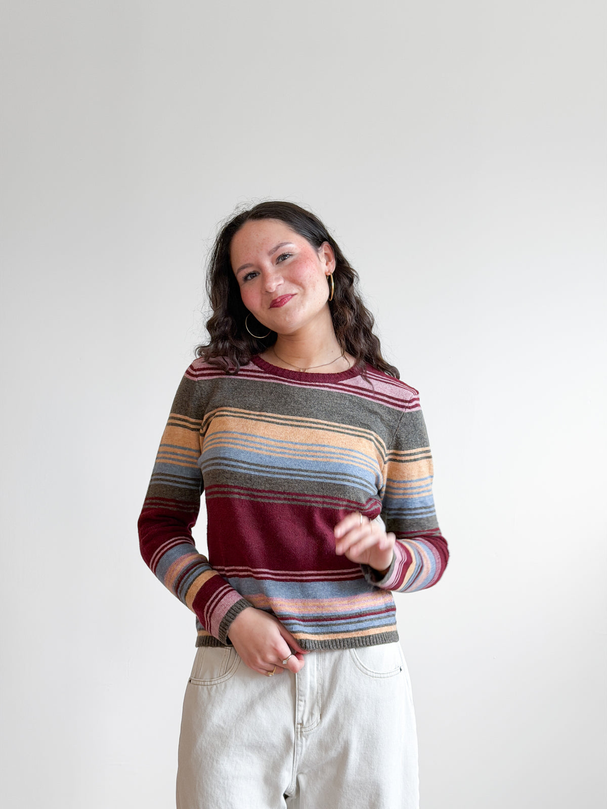 Freya Multicolored Striped Wool Fitted Sweater