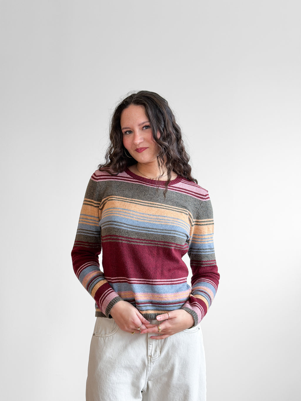 Freya Multicolored Striped Wool Fitted Sweater