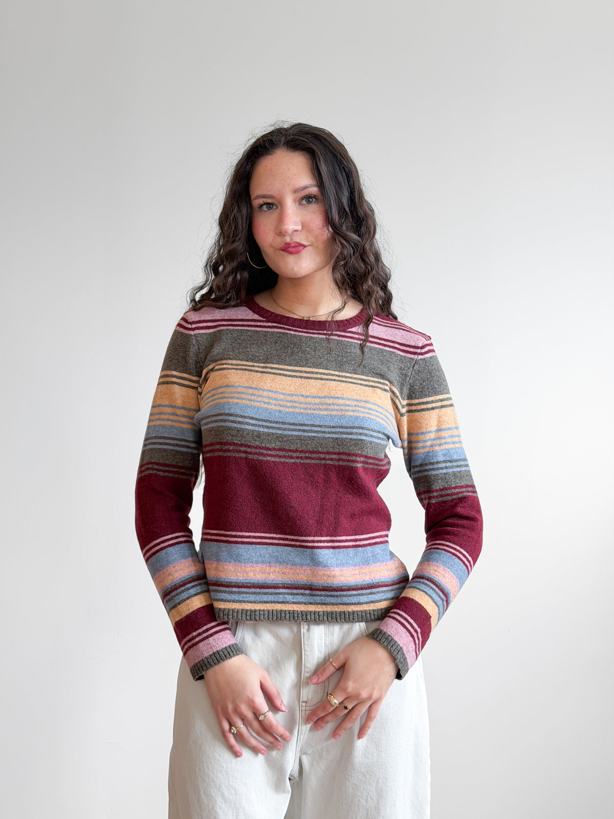 Freya Multicolored Striped Wool Fitted Sweater