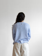 PINCH Flora Light Blue Oversized Rolled Knit Sweater