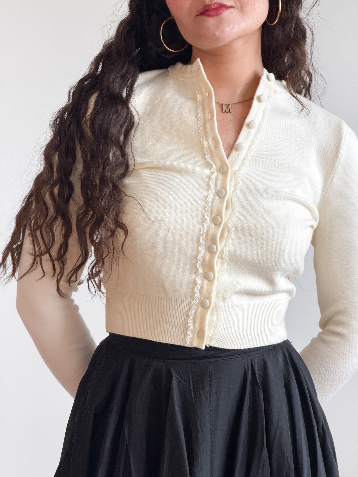 Sofie the Label Claudine Cream Lace Buttoned Cardigan Top