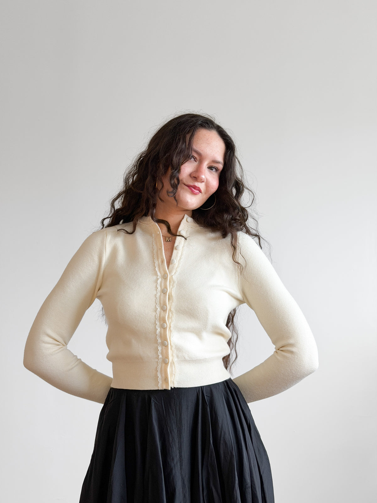 Sofie the Label Claudine Cream Lace Buttoned Cardigan Top