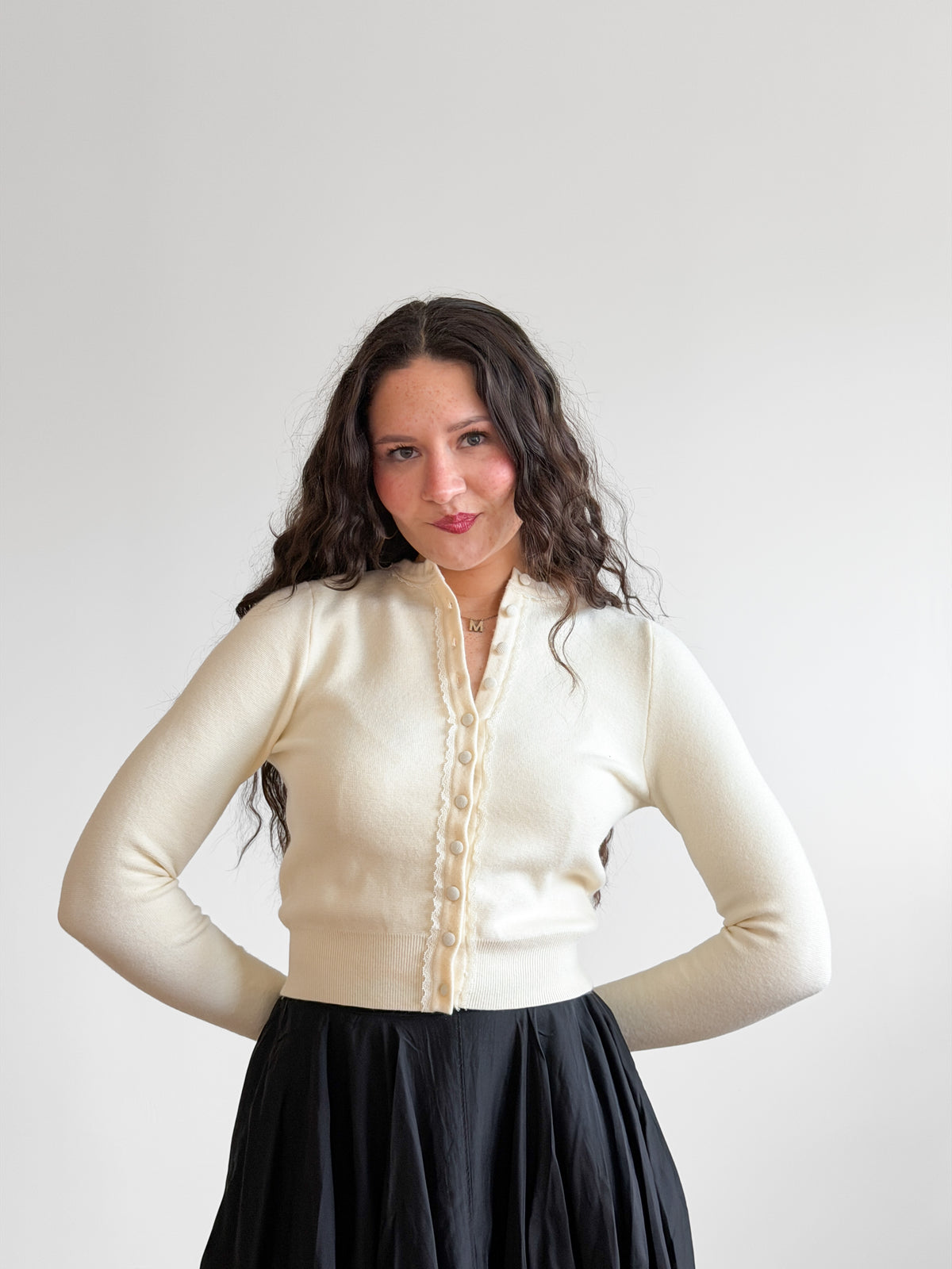 Sofie the Label Claudine Cream Lace Buttoned Cardigan Top