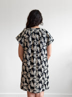 PINCH Karter Black Floral Embroidered Linen Mini Dress