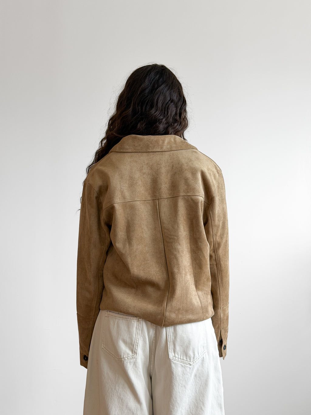 Sofie the Label Junie Beige Vegan Suede Boxy Jacket