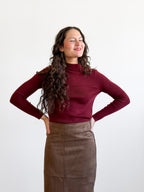 Lucy Paris Murphy Scarf Detail Knit Sweater (Burgundy)