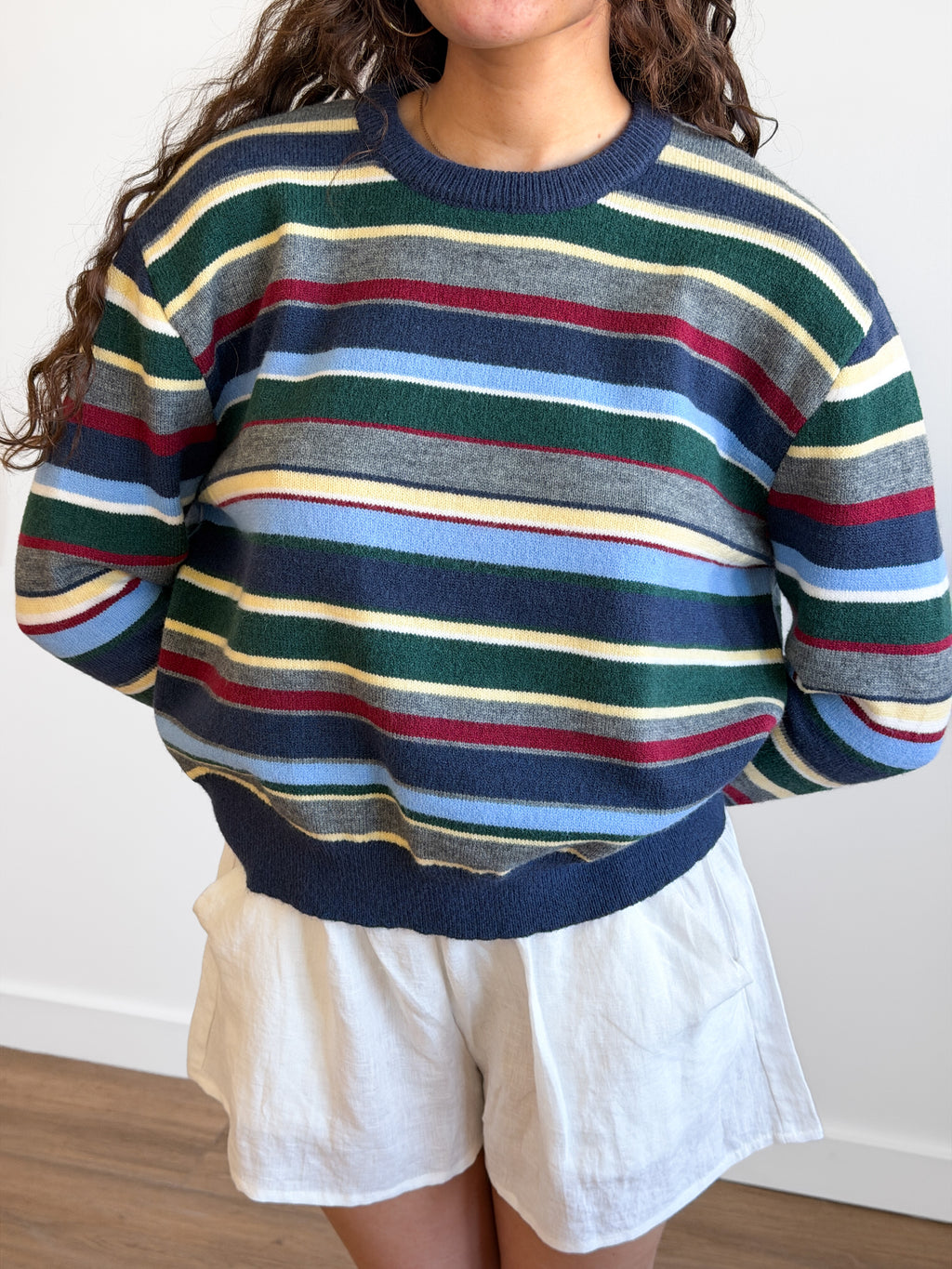 Gemma Multicolored Striped Relaxed Knit Sweater Top