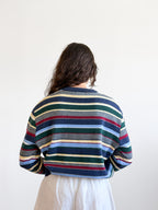 Gemma Multicolored Striped Relaxed Knit Sweater Top
