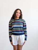 Gemma Multicolored Striped Relaxed Knit Sweater Top