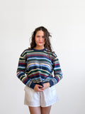 Gemma Multicolored Striped Relaxed Knit Sweater Top