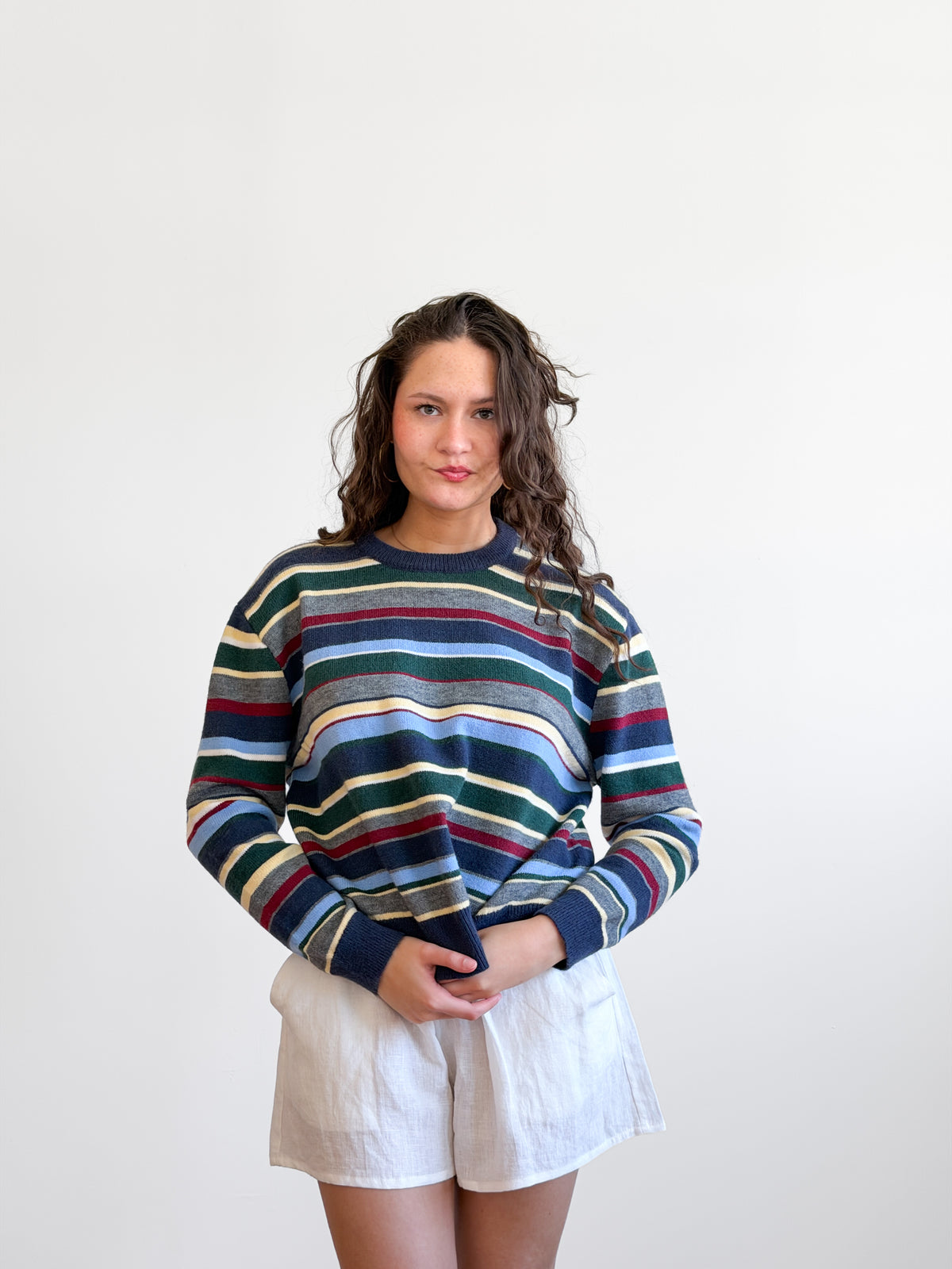 Gemma Multicolored Striped Relaxed Knit Sweater Top