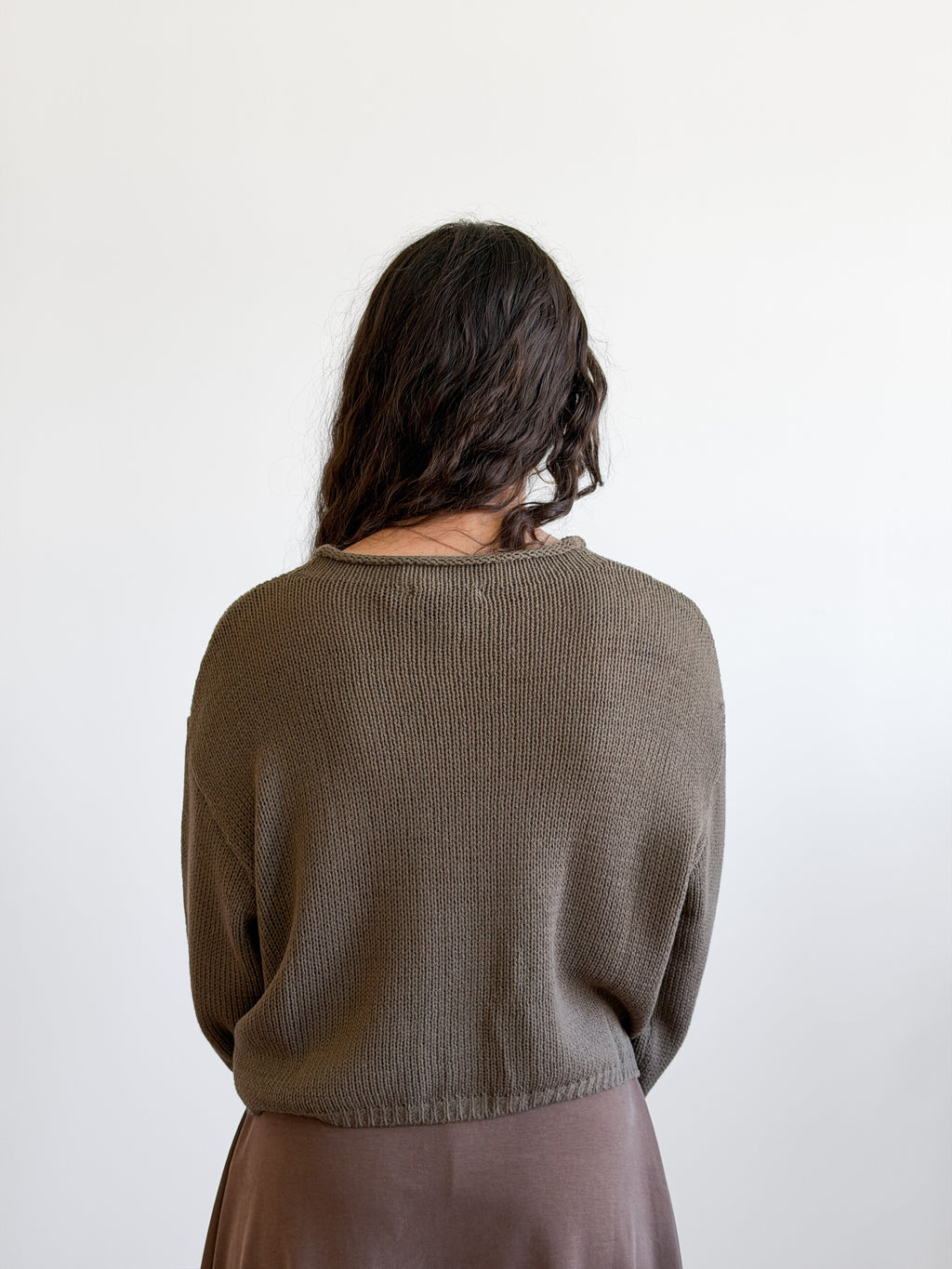 Miou Muse Wyatt Olive Green Woven Knit Buttoned Cardigan