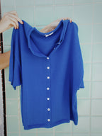 Things Between Toby Half-Sleeve Cardigan Top (Cobalt Blue)