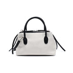 Logan Ivory Woven Top Handle Crossbody Bag