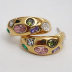 Multicolor Gem Hoops