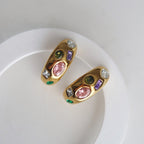 Multicolor Gem Hoops
