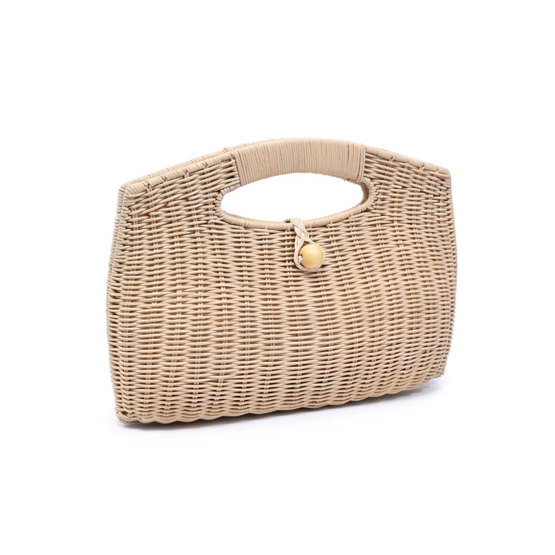 Riley Natural Straw Hard Clasp Clutch