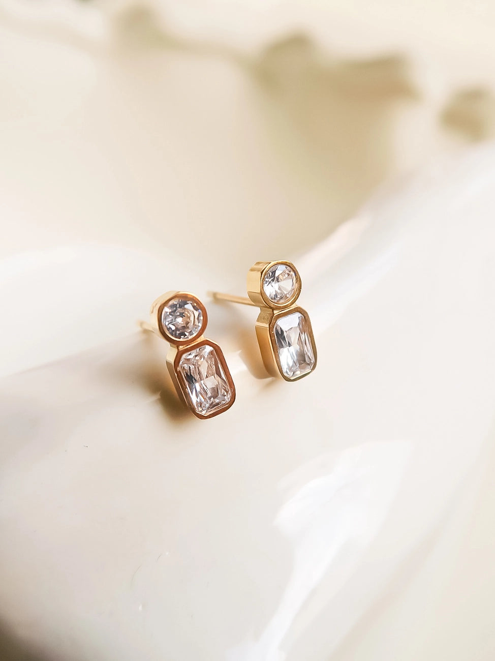 Flânerie Zaid 18K Gold Mini CZ Stud Earrings