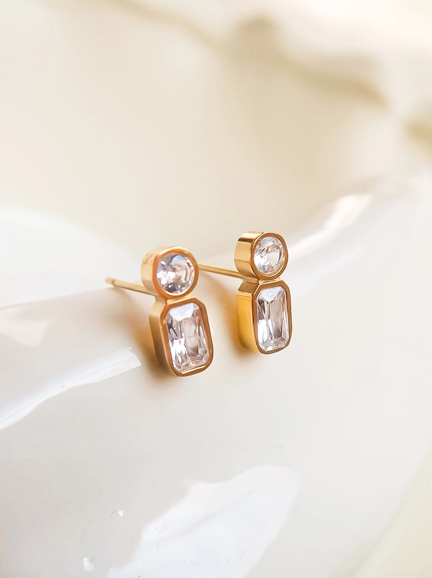 Flânerie Zaid 18K Gold Mini CZ Stud Earrings