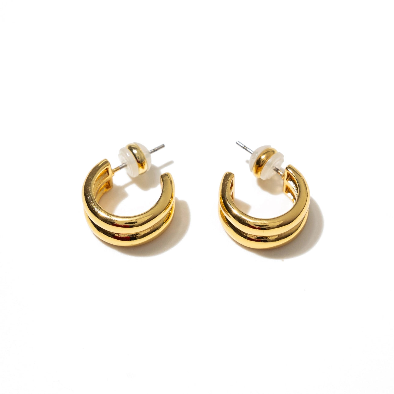 Brenda Grands Mini Twin Gold Hoops